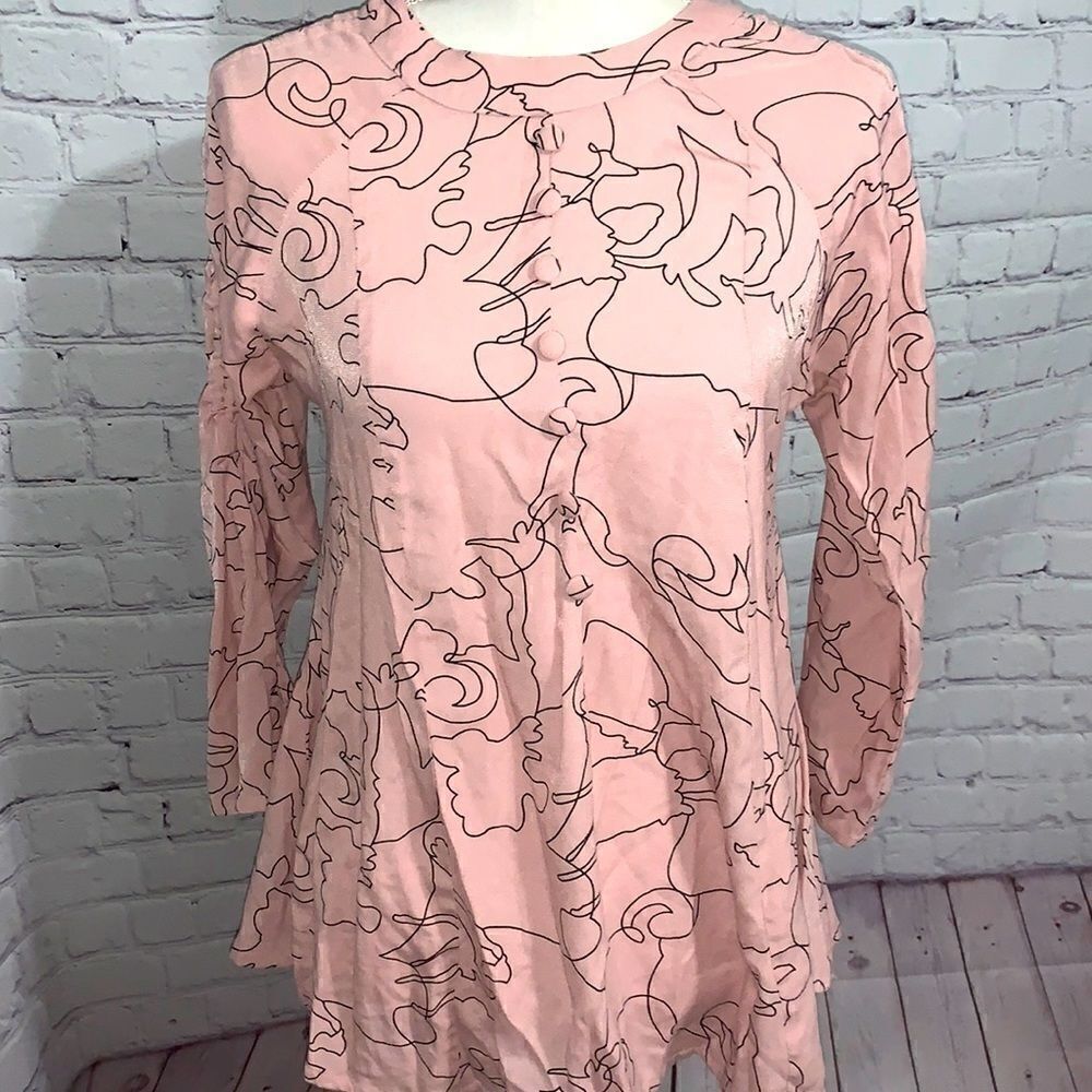 Pink and black pattern shirt - XXL